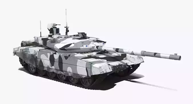 T-90 MS Winter Dirt Low-poly 3D model