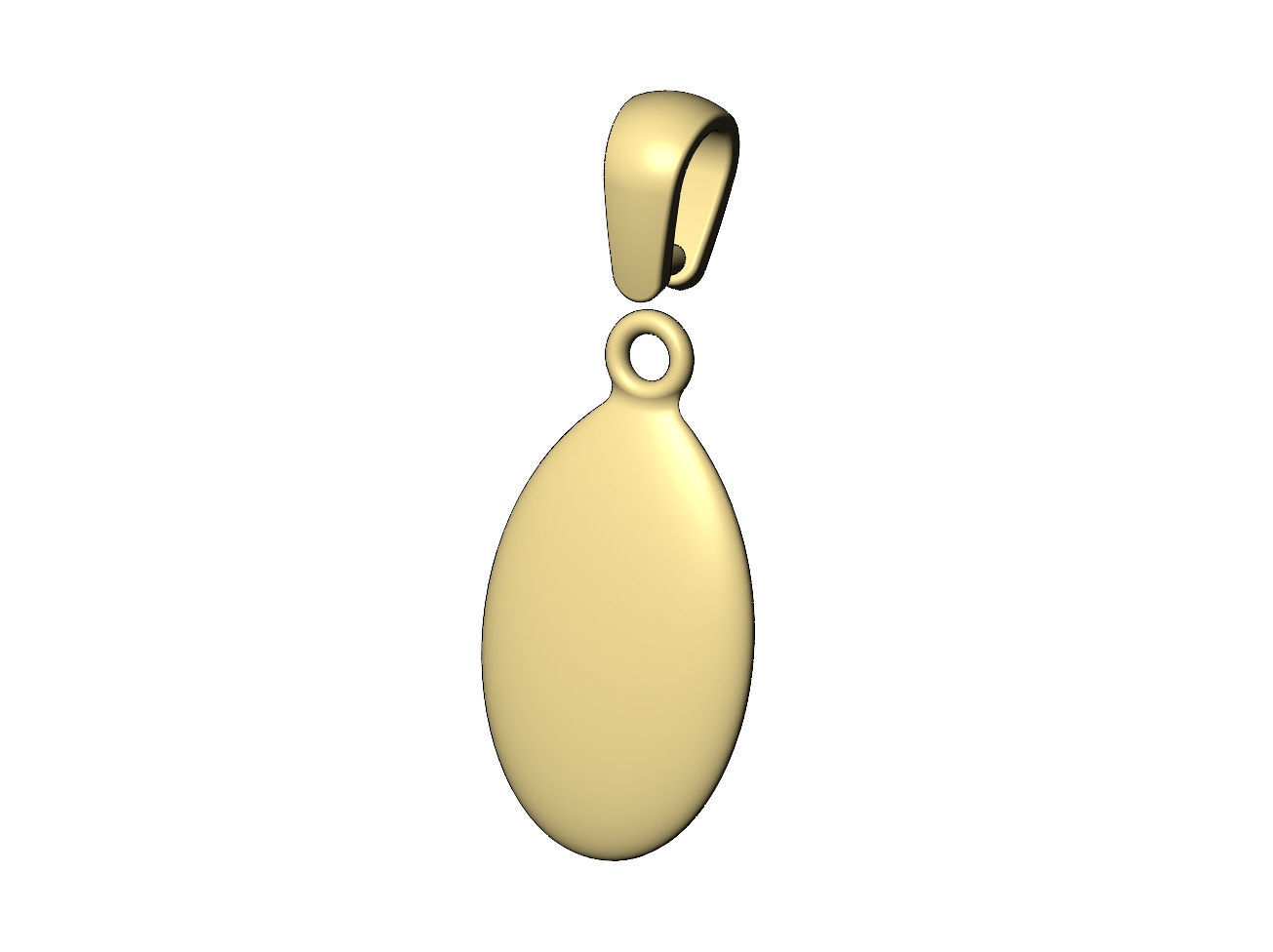 Tooth teardrop almond pendant charm 3D print model_10