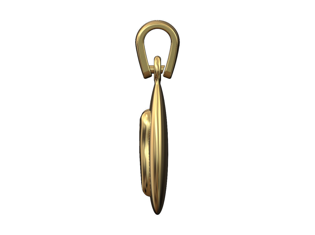 Tooth teardrop almond pendant charm 3D print model_4