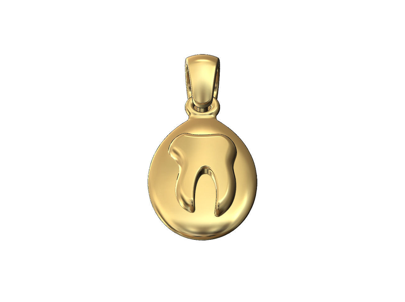 Tooth teardrop almond pendant charm 3D print model_2