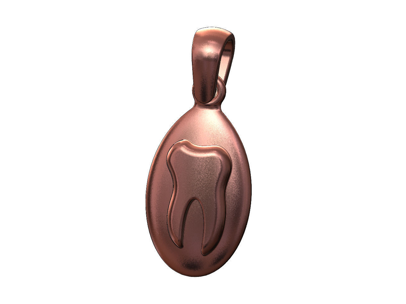 Tooth teardrop almond pendant charm 3D print model_11
