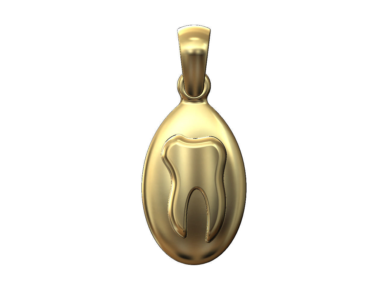 Tooth teardrop almond pendant charm 3D print model_1