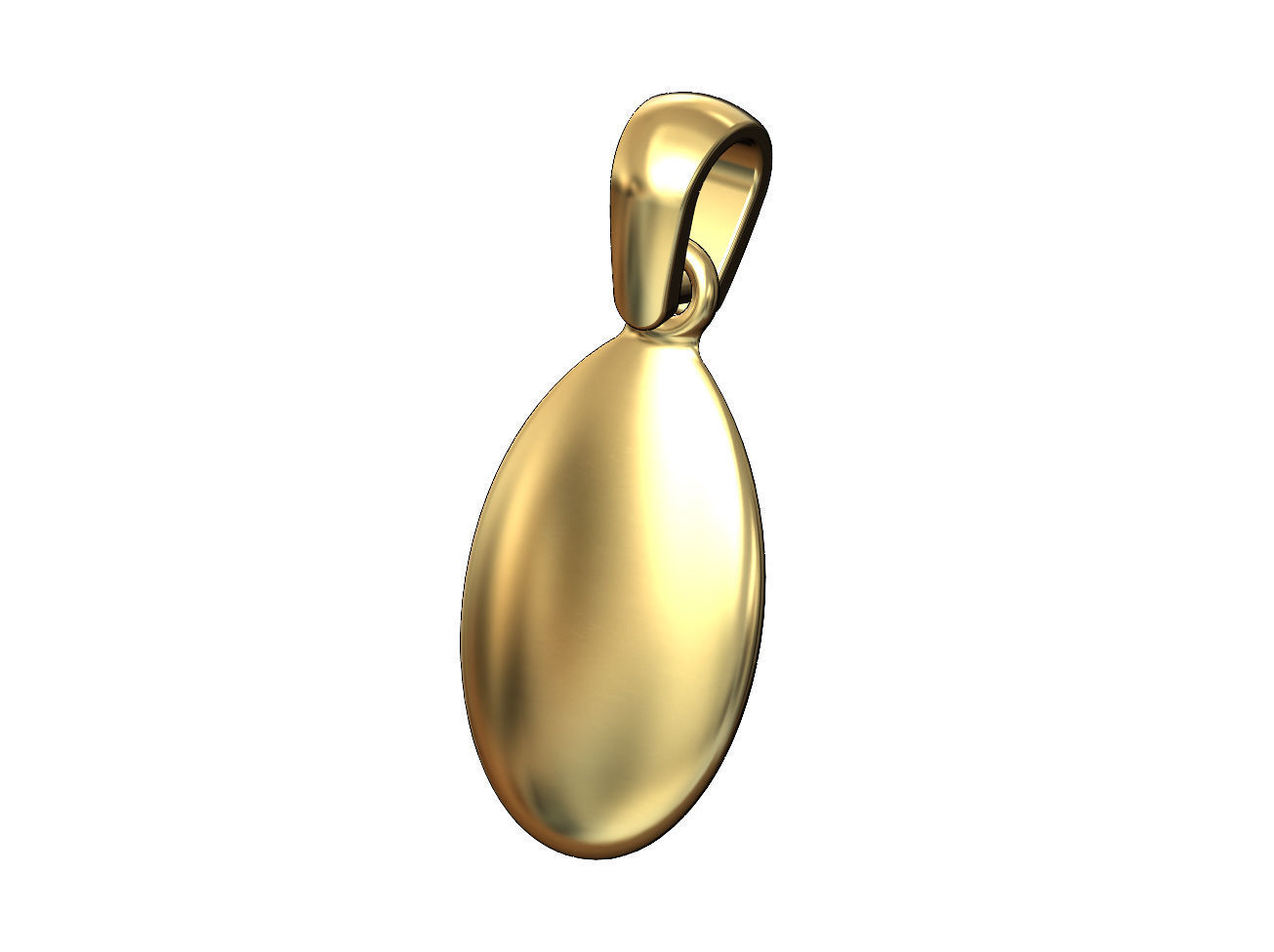 Tooth teardrop almond pendant charm 3D print model_3