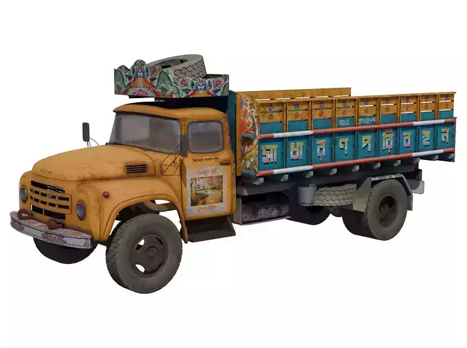 Bedford J6 Truck 3D model Bangladesi Truck