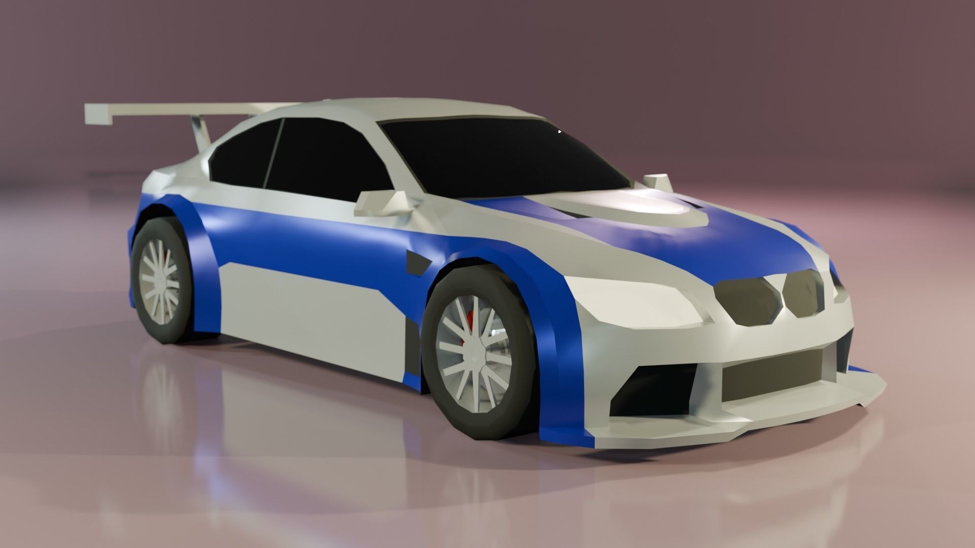 Low Poly Gameready BMW M3 E46 Low-poly 3D model_14