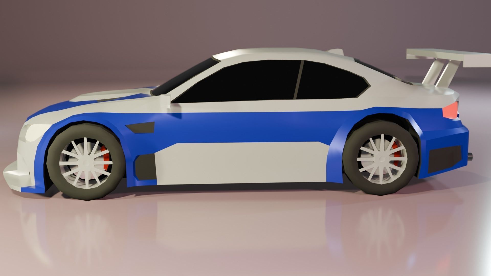 Low Poly Gameready BMW M3 E46 Low-poly 3D model_6