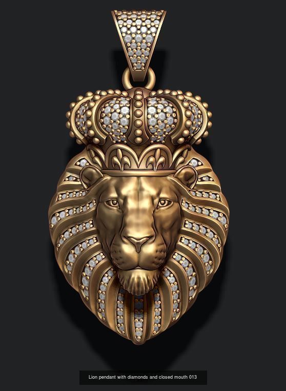 Lion pendants pack 3D Model Collection_14