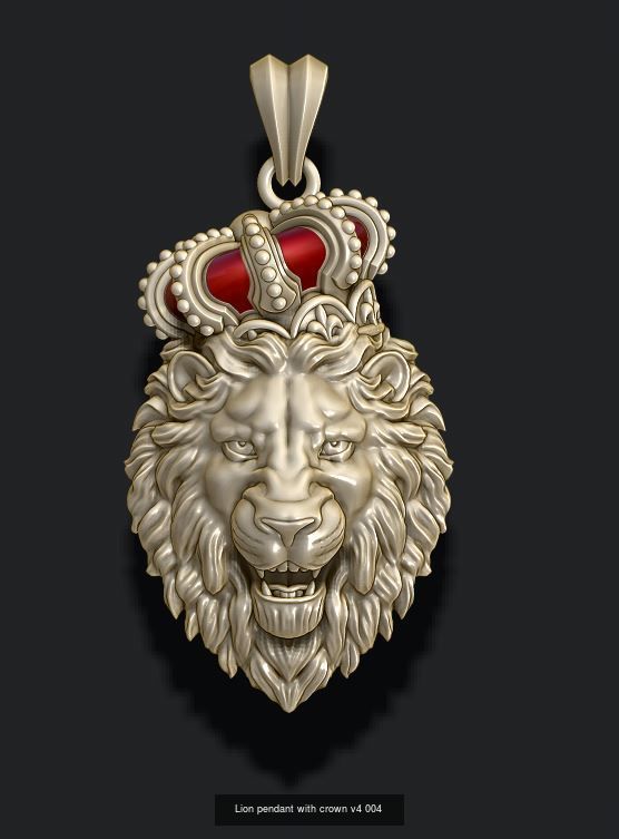 Lion pendants pack 3D Model Collection_4
