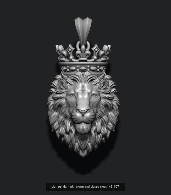 Lion pendants pack 3D Model Collection_8