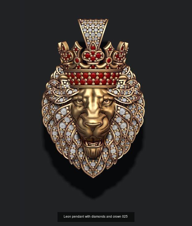Lion pendants pack 3D Model Collection_26