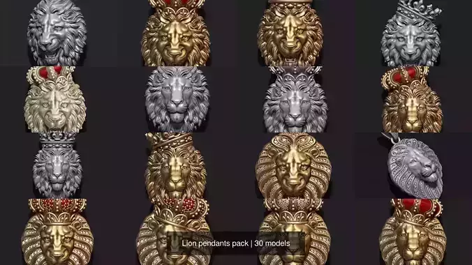 Lion pendants pack