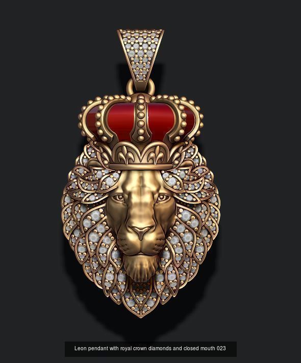 Lion pendants pack 3D Model Collection_24