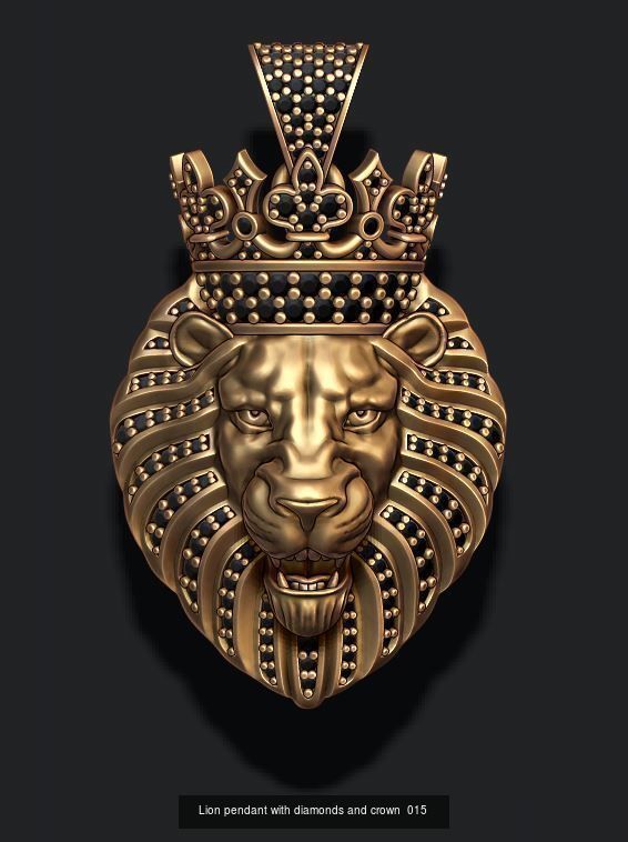 Lion pendants pack 3D Model Collection_16