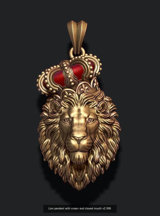 Lion pendants pack 3D Model Collection_7