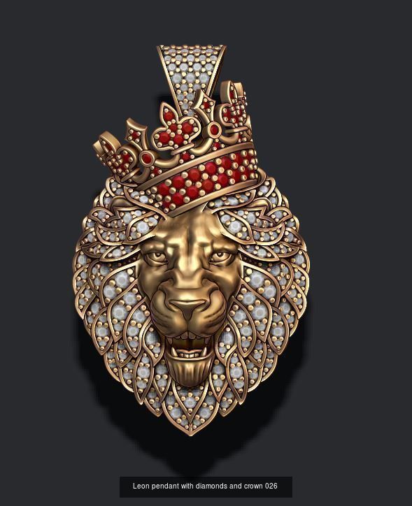 Lion pendants pack 3D Model Collection_27