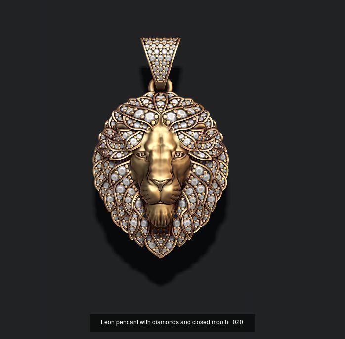 Lion pendants pack 3D Model Collection_21