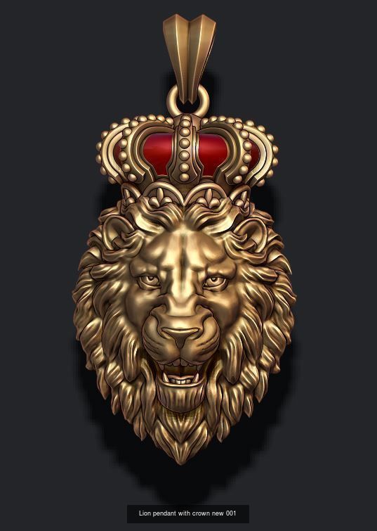 Lion pendants pack 3D Model Collection_1