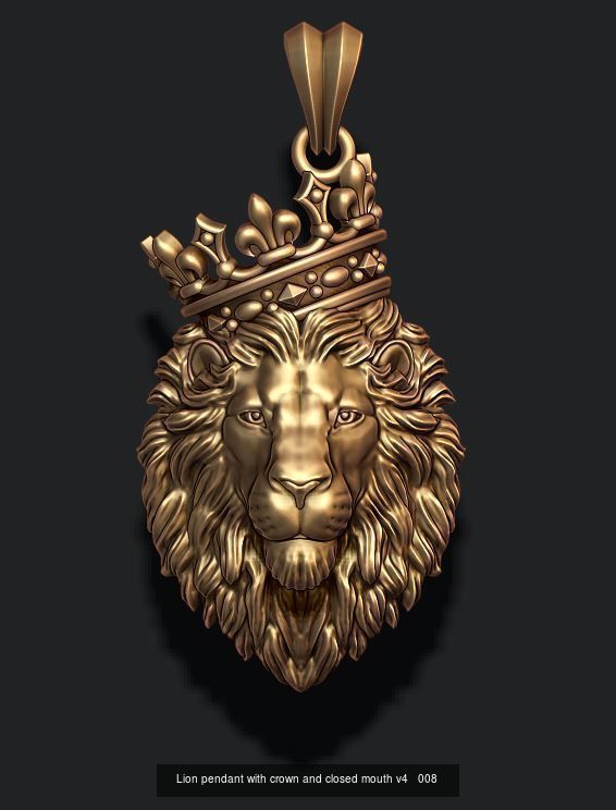 Lion pendants pack 3D Model Collection_9
