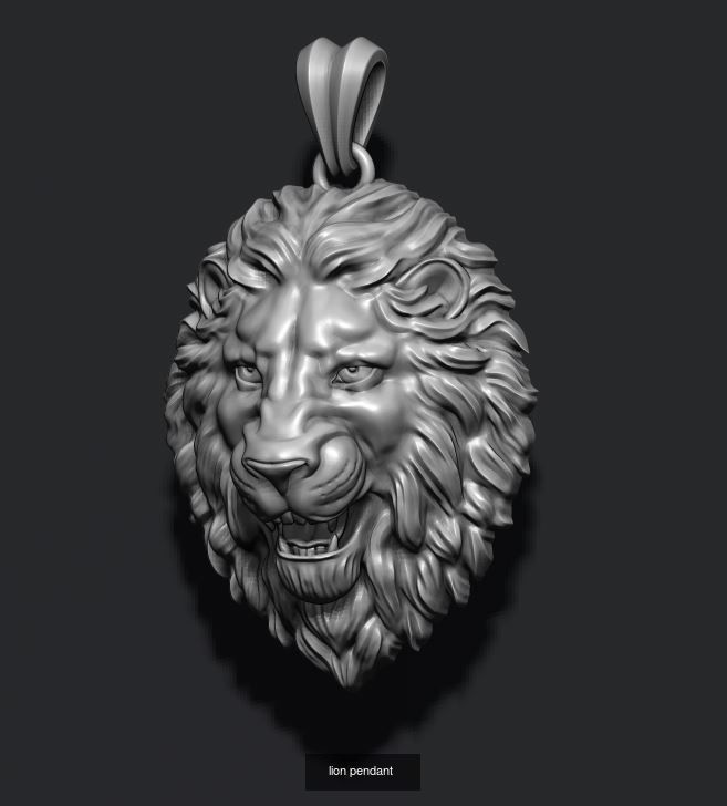 Lion pendants pack 3D Model Collection_0