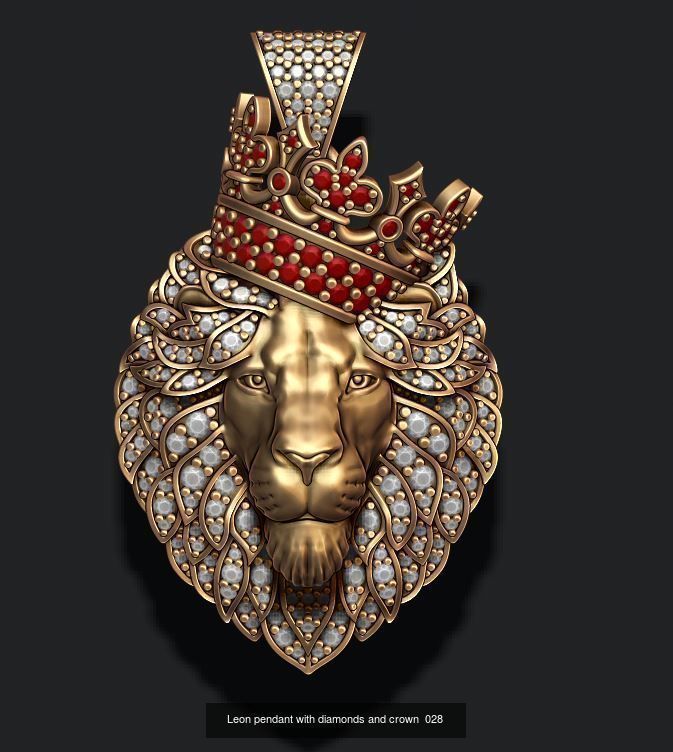 Lion pendants pack 3D Model Collection_29