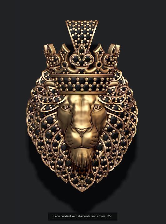 Lion pendants pack 3D Model Collection_28