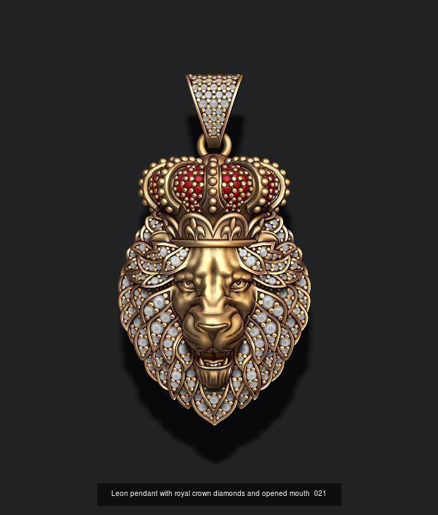 Lion pendants pack 3D Model Collection_22