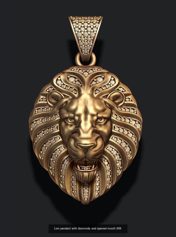 Lion pendants pack 3D Model Collection_10