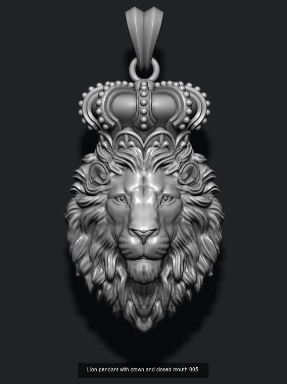 Lion pendants pack 3D Model Collection_6
