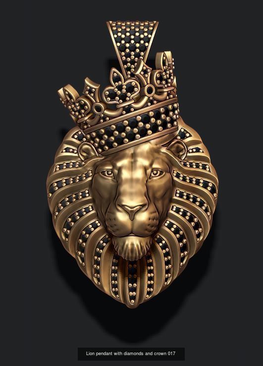 Lion pendants pack 3D Model Collection_18