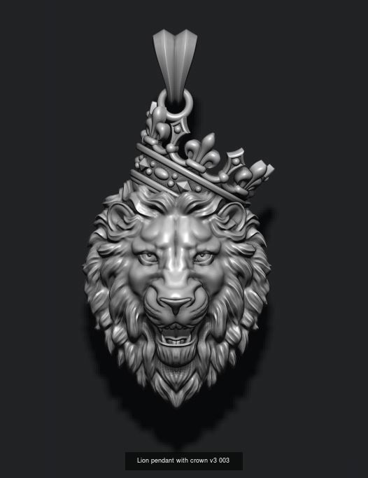 Lion pendants pack 3D Model Collection_3