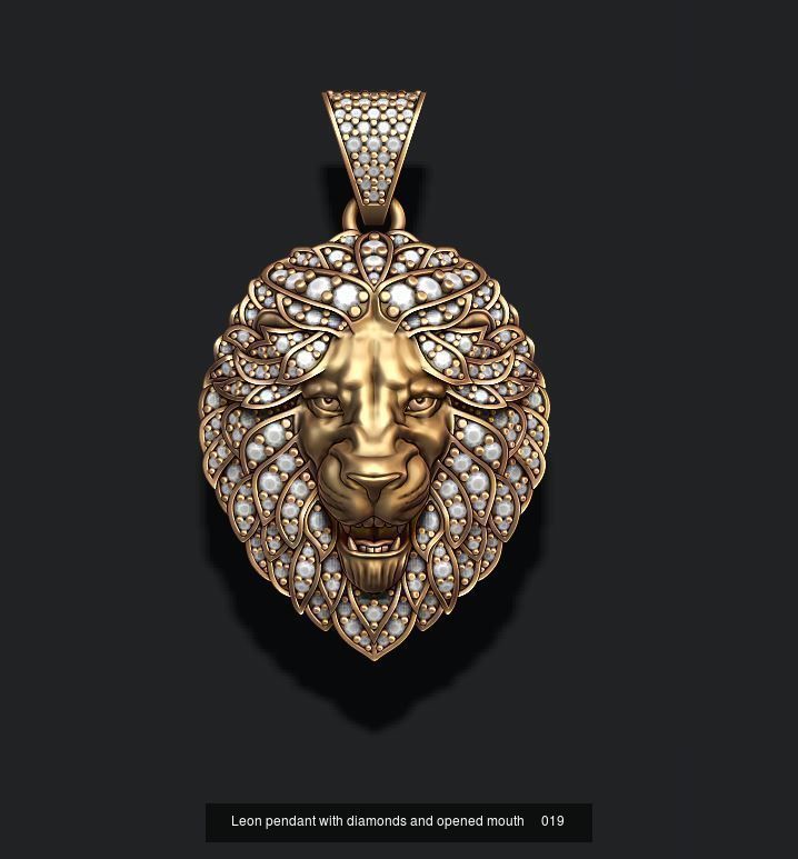 Lion pendants pack 3D Model Collection_20