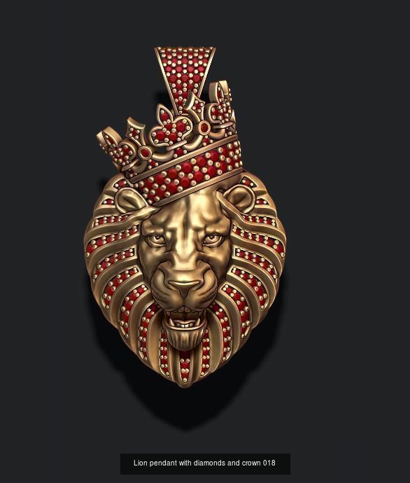 Lion pendants pack 3D Model Collection_19