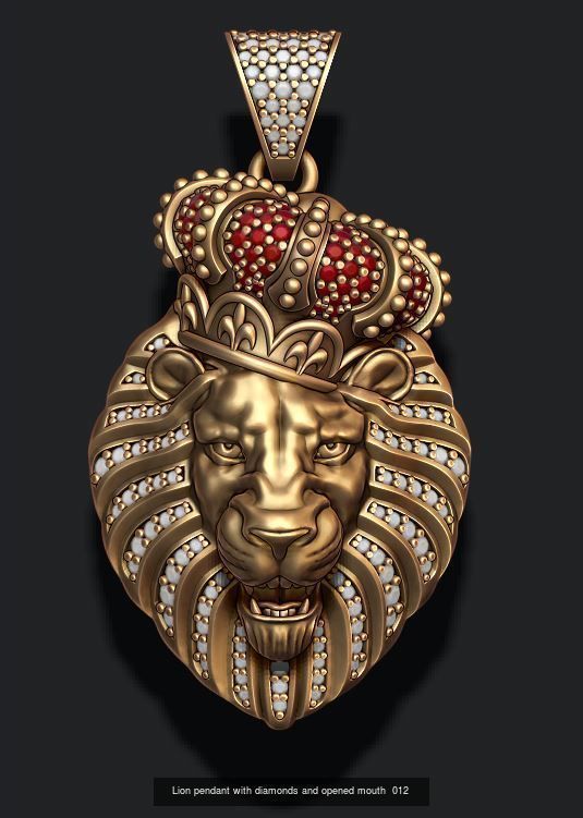 Lion pendants pack 3D Model Collection_13