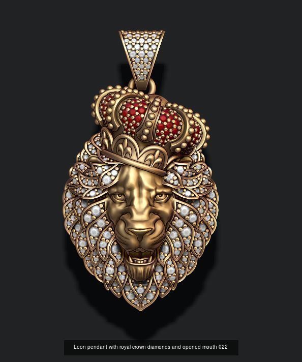 Lion pendants pack 3D Model Collection_23