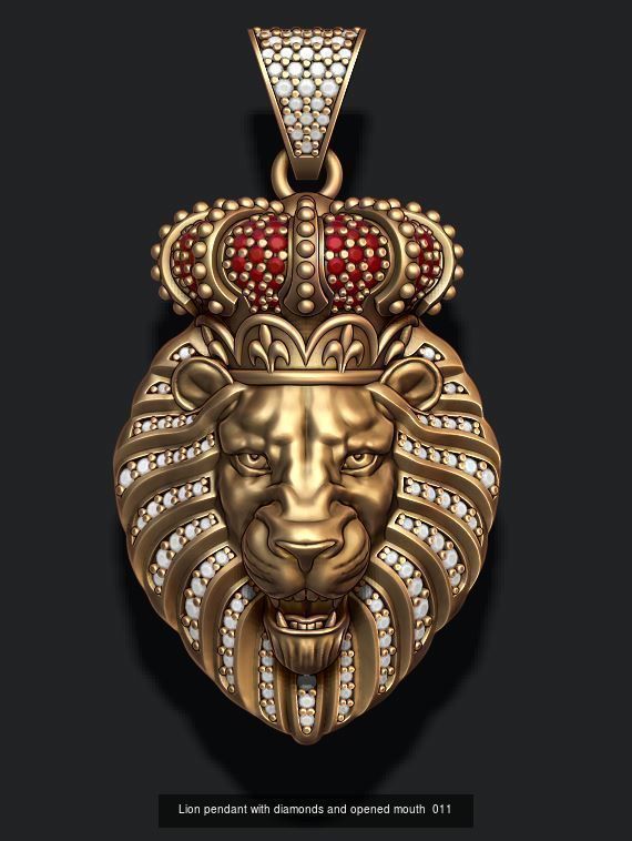 Lion pendants pack 3D Model Collection_12