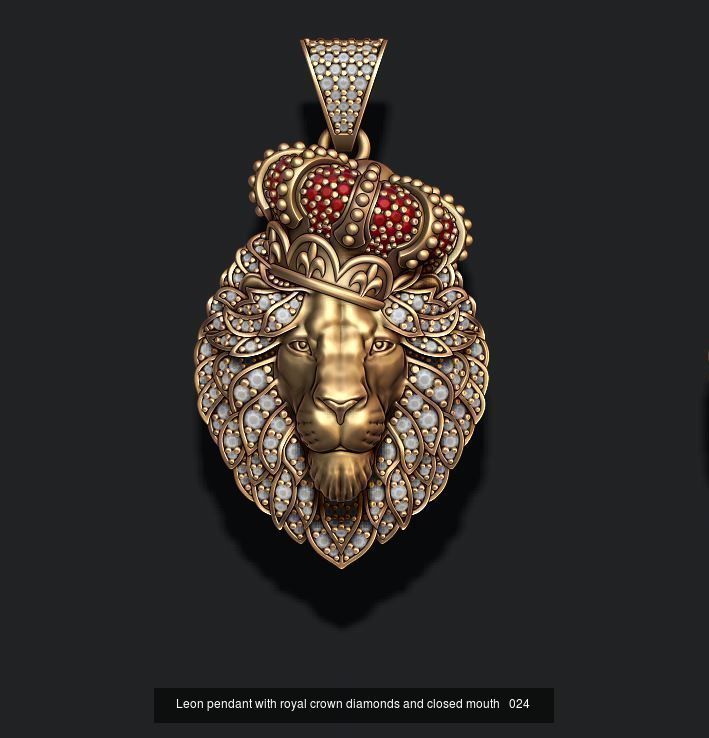 Lion pendants pack 3D Model Collection_25