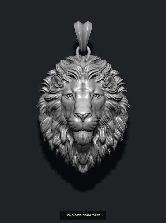 Lion pendants pack 3D Model Collection_5