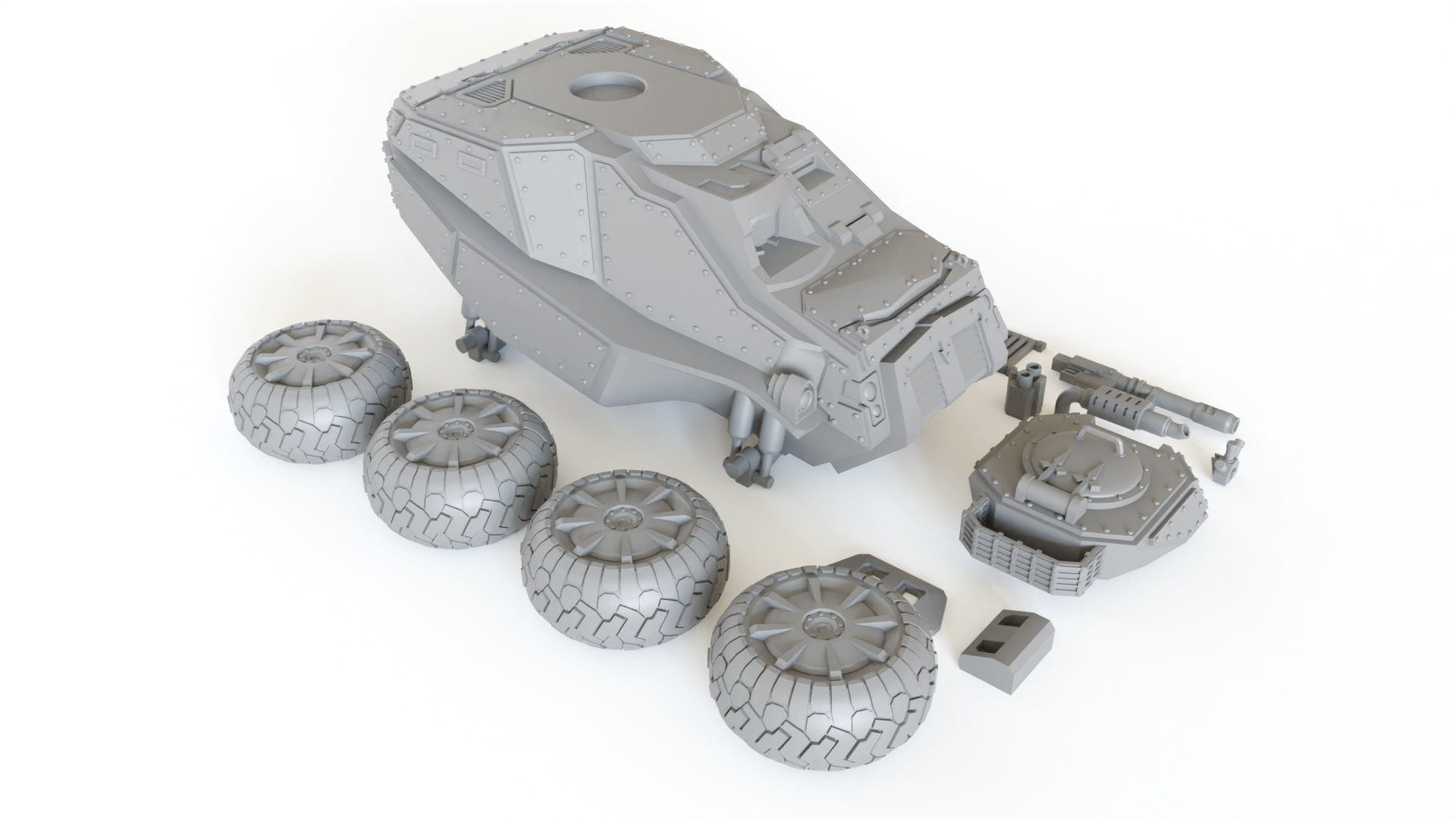 Sci fi Gothic Storm Vehicle 3D print model_4