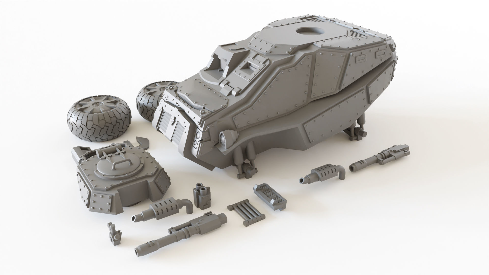 Sci fi Gothic Storm Vehicle 3D print model_2