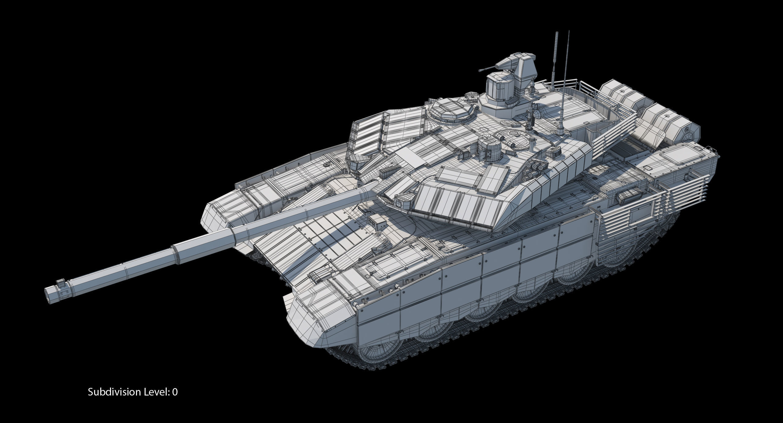 T-90 MS Desert Clean Low-poly 3D model_14