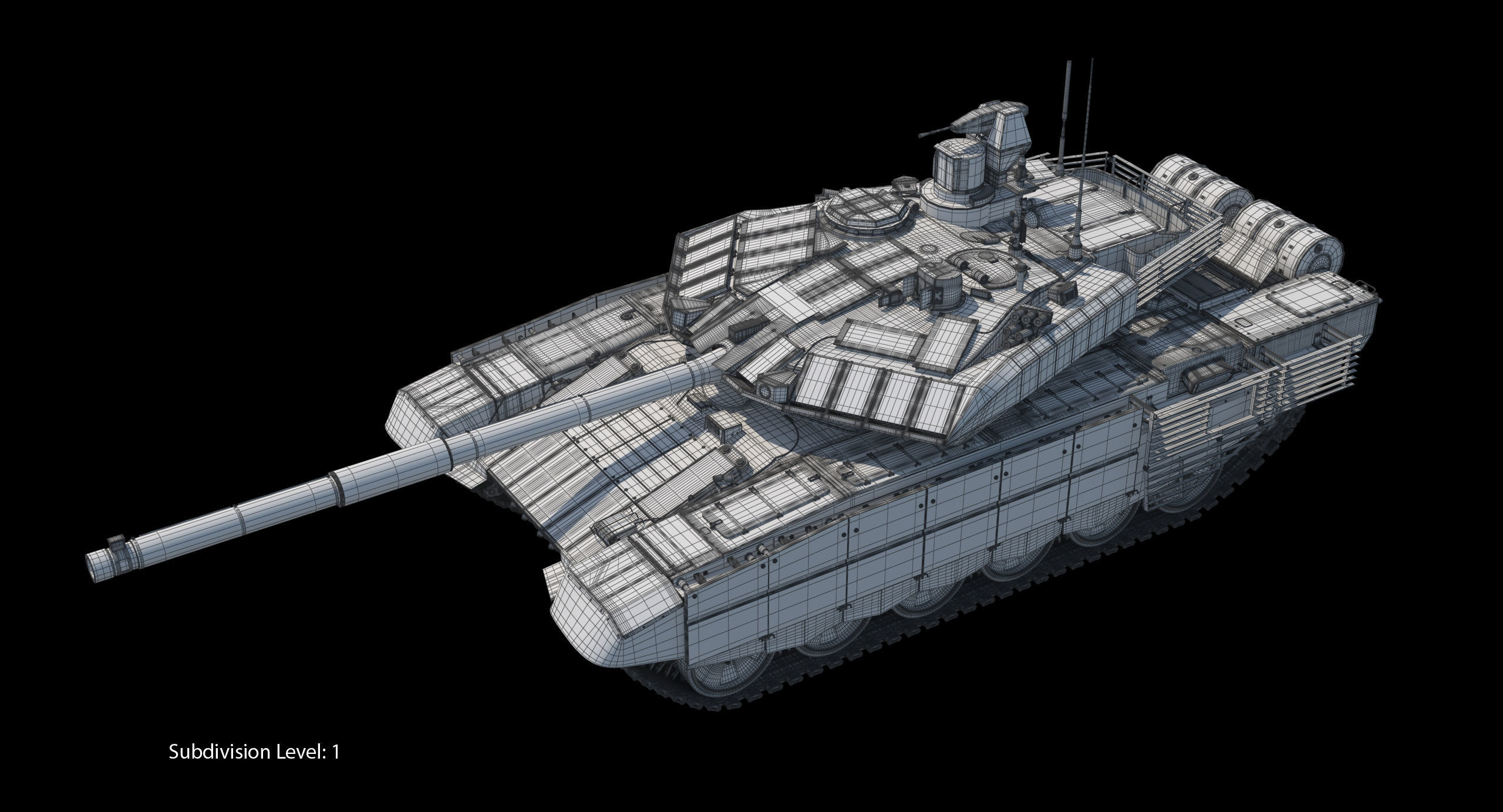 T-90 MS Desert Clean Low-poly 3D model_15