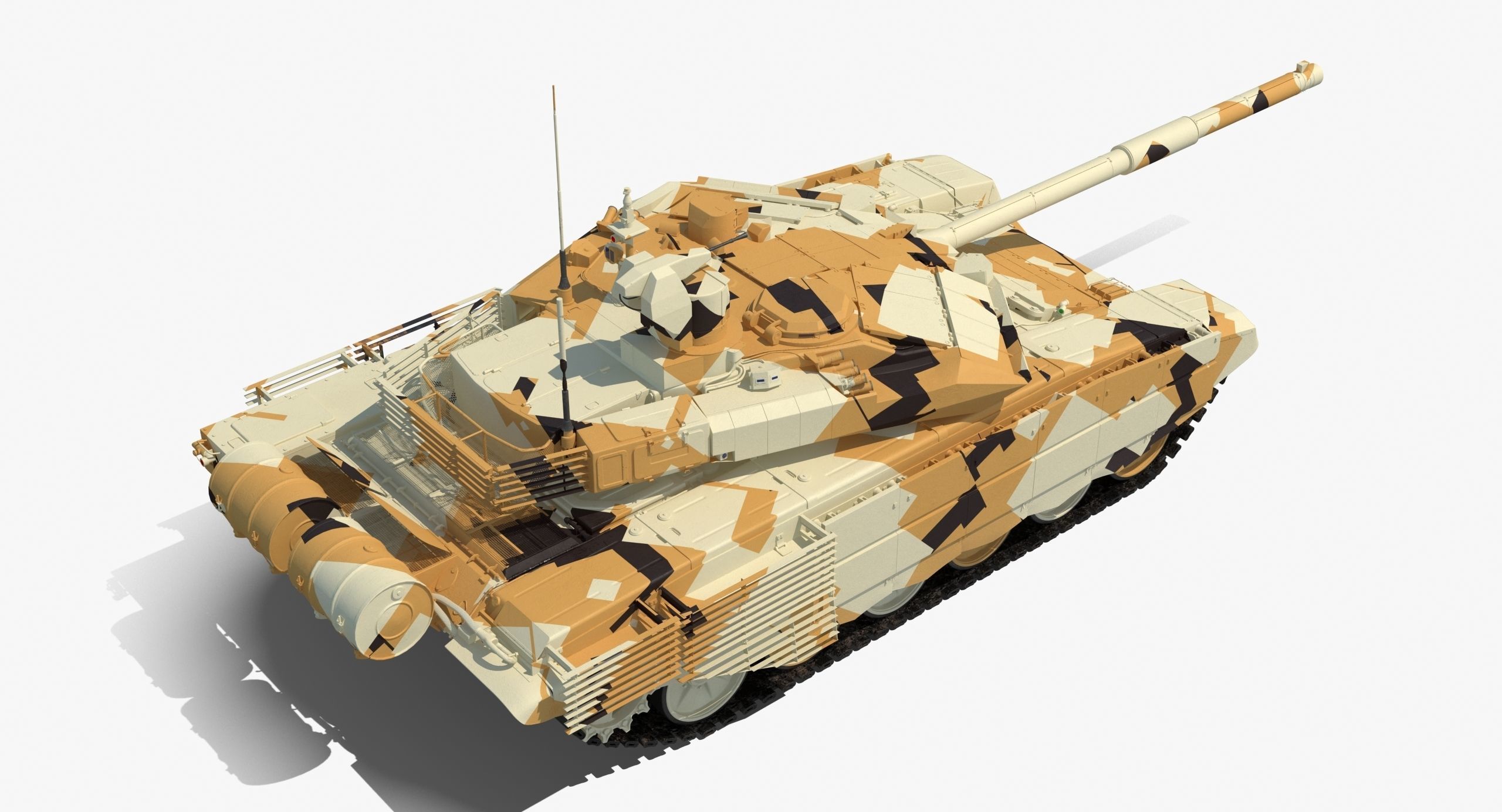 T-90 MS Desert Clean Low-poly 3D model_4