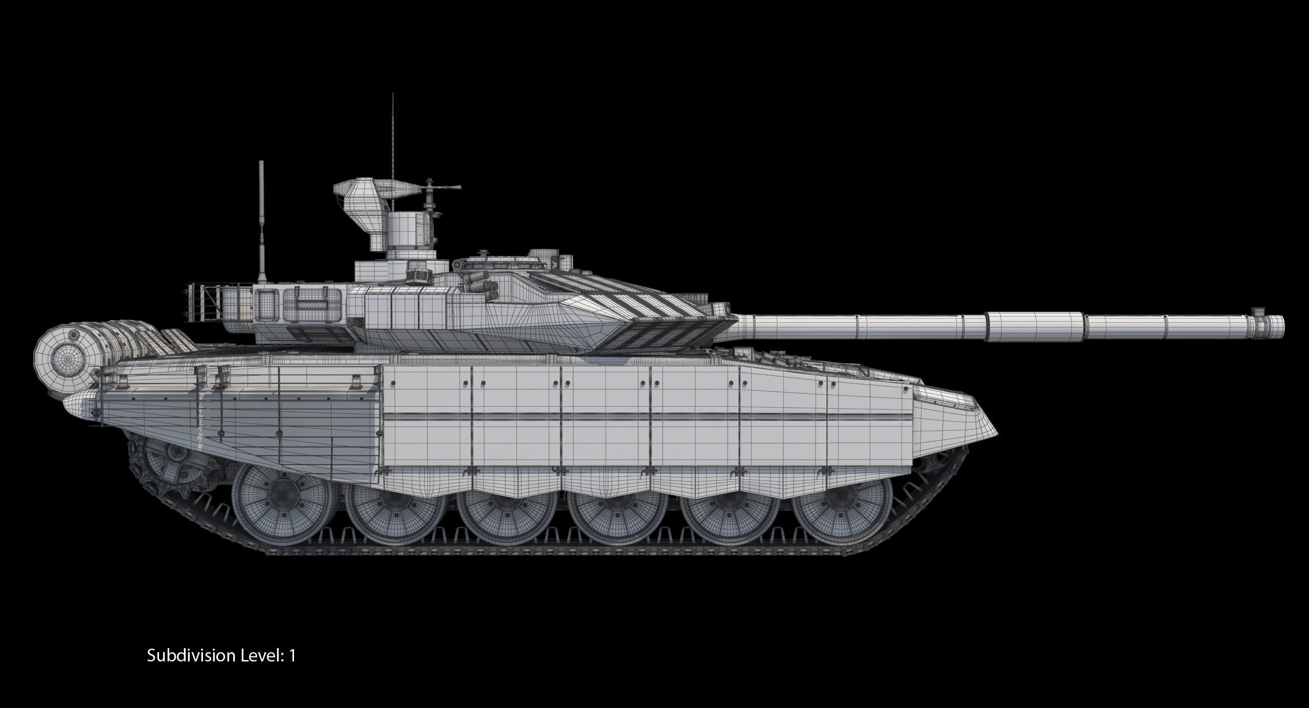 T-90 MS Desert Clean Low-poly 3D model_19