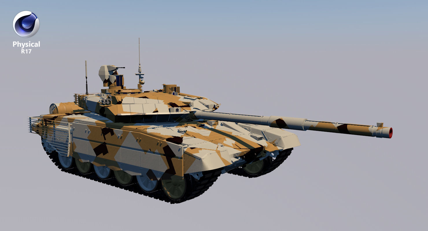 T-90 MS Desert Clean Low-poly 3D model_34