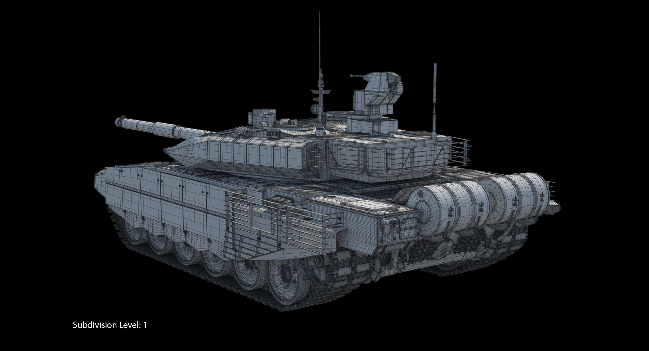T-90 MS Desert Clean Low-poly 3D model_13