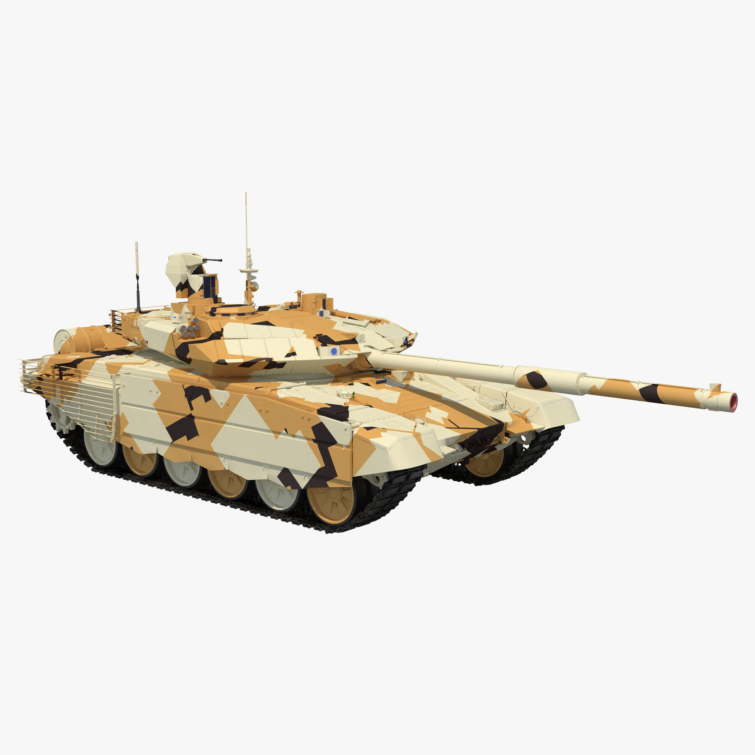 T-90 MS Desert Clean Low-poly 3D model_29