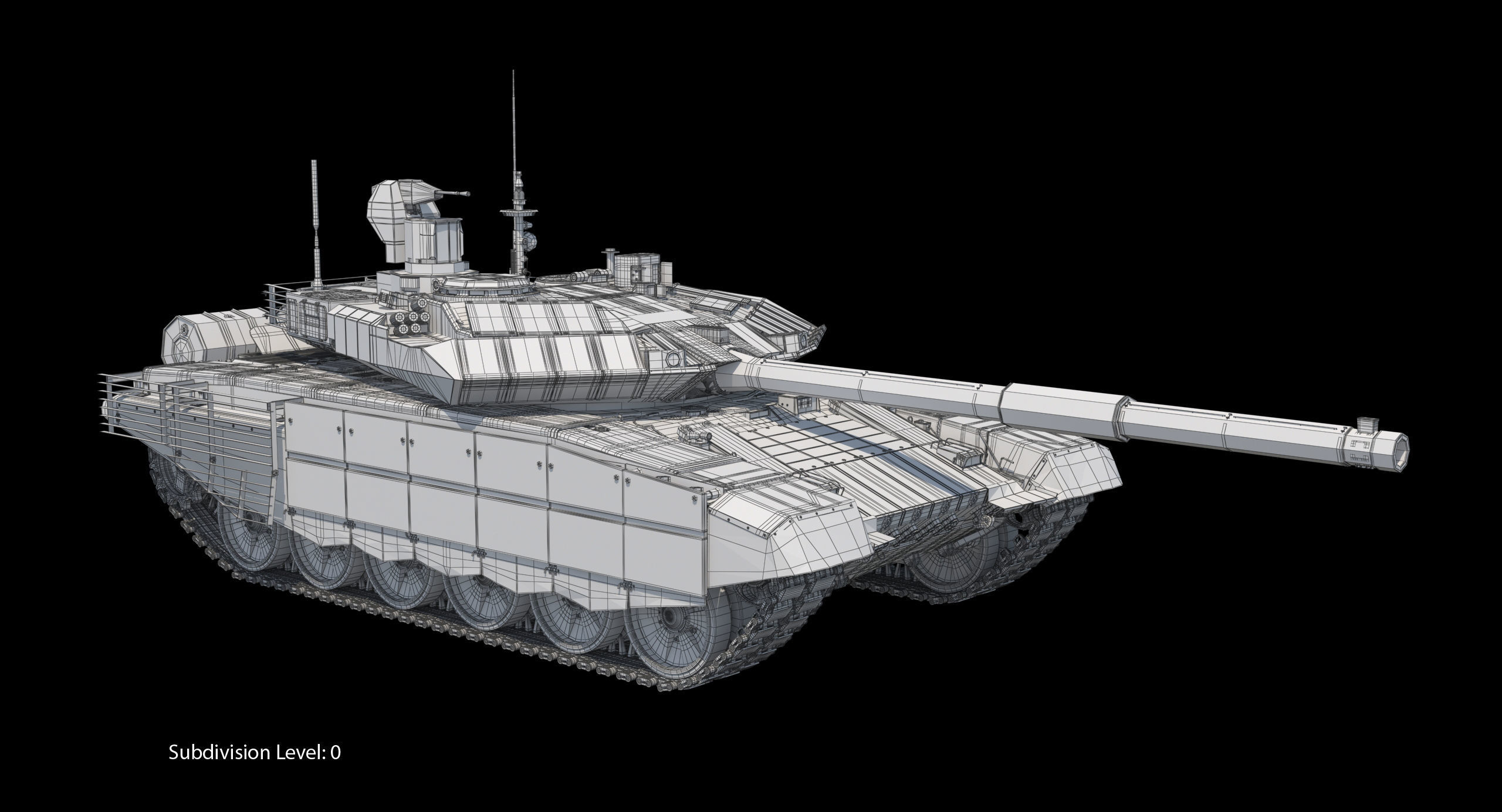 T-90 MS Desert Clean Low-poly 3D model_10
