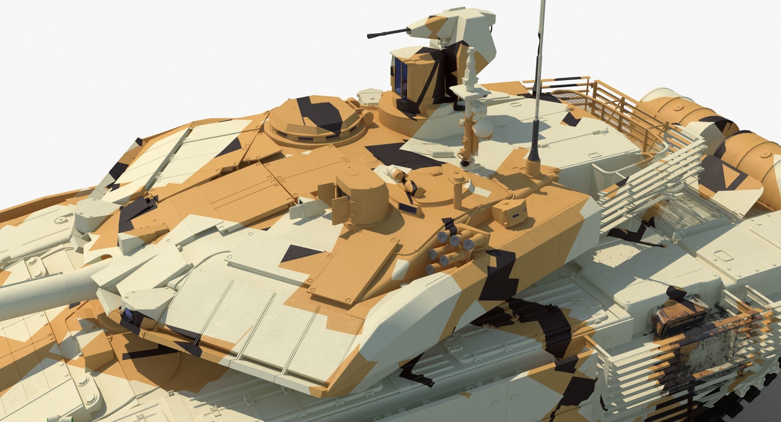 T-90 MS Desert Clean Low-poly 3D model_7