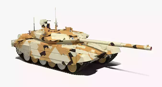 T-90 MS Desert Clean Low-poly 3D model