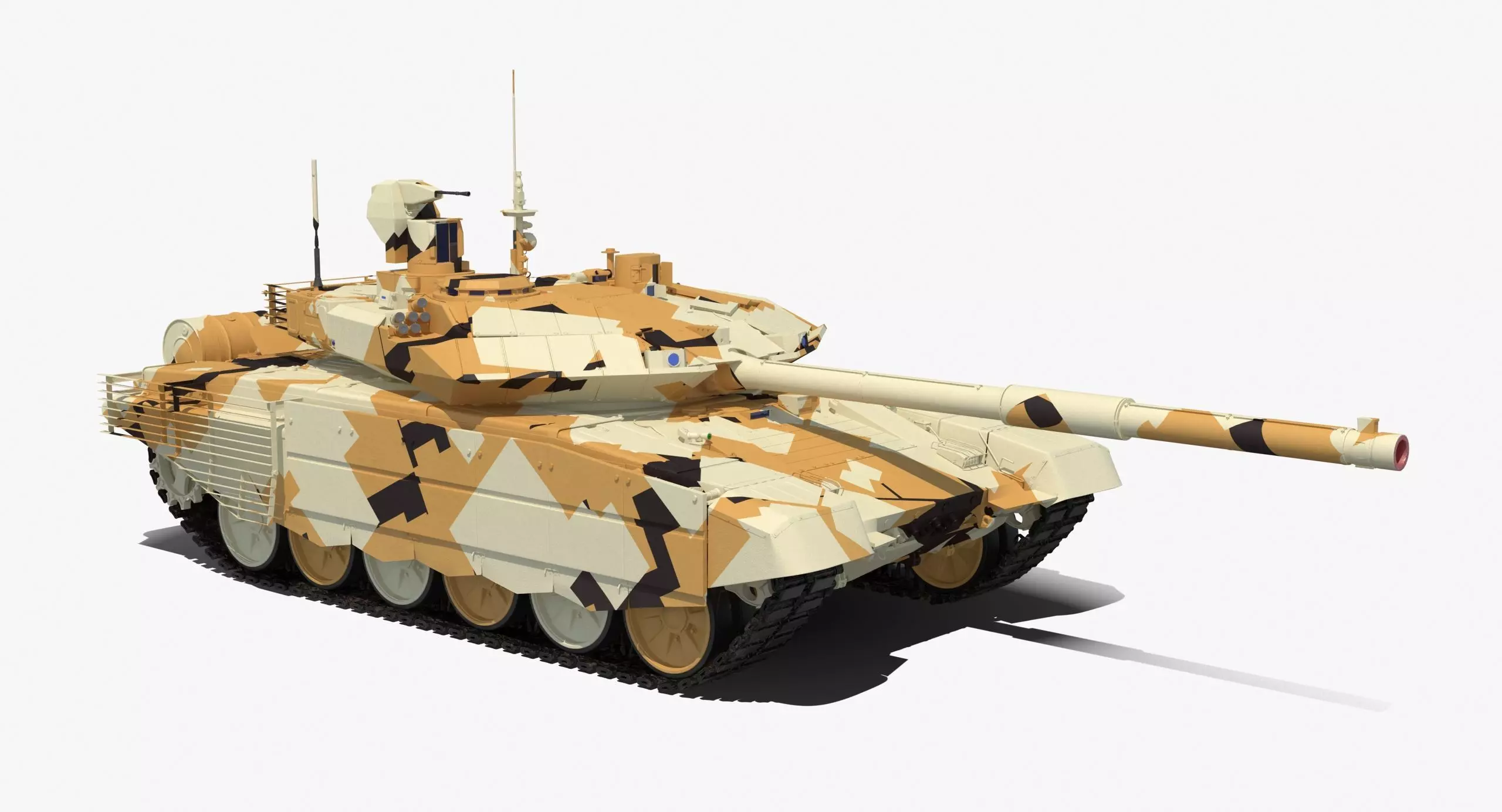 T-90 MS Desert Clean Low-poly 3D model_0